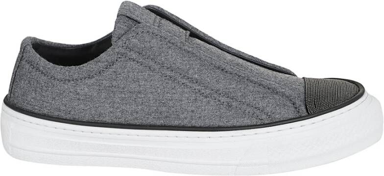 Brunello Cucinelli Moderne Wol Slip-On Sneakers