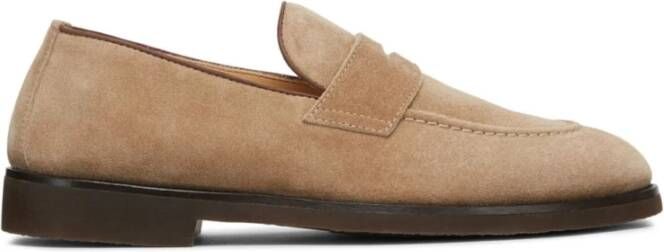 Brunello Cucinelli Platte Suède Penny Loafer Schoenen