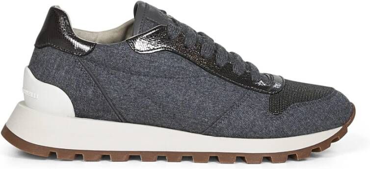 Brunello Cucinelli Python Sneakers met Monili Borduurwerk