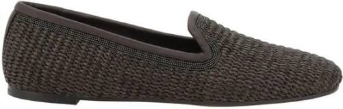 Brunello Cucinelli Raffia Loafers met Juweelversieringen