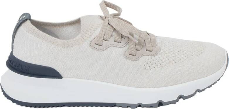 BRUNELLO CUCINELLI Wol Jacquard Sneakers Beige Heren