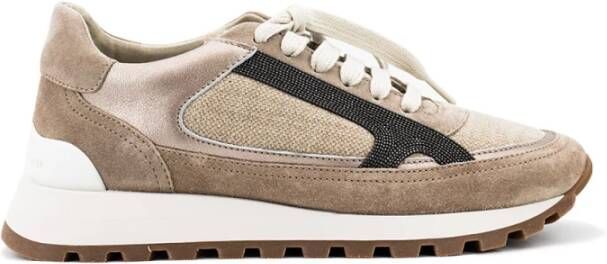BRUNELLO CUCINELLI Luxe Versierde Sneakers Brown Dames