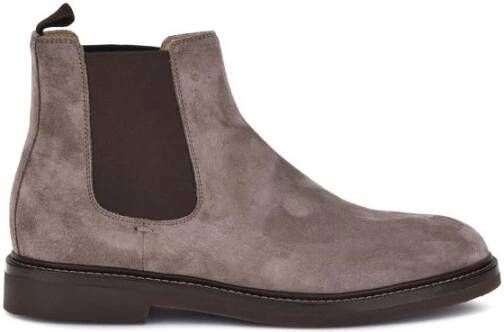 Brunello Cucinelli Suède Enkellaarzen met Stretchband