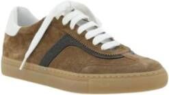 Brunello Cucinelli Suède Leren Sneakers met Kralendetail