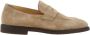 Brunello Cucinelli Suede Loafers Almond Toe Leather Block - Thumbnail 1