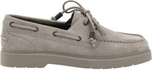 Brunello Cucinelli Suède loafers met bootschoenstijl