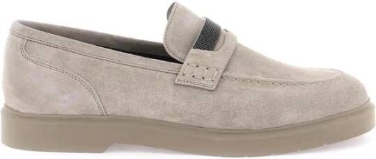 BRUNELLO CUCINELLI Leren Loafers in Taiga Stijl Gray Dames - Foto 1