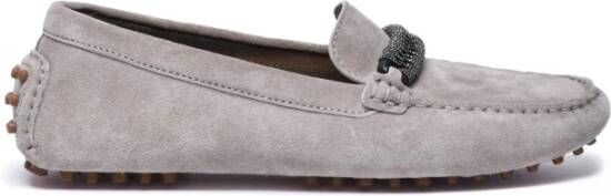 Brunello Cucinelli Suède Mocassin met Strass Details