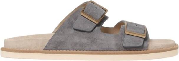Brunello Cucinelli Suède Slide Sandalen