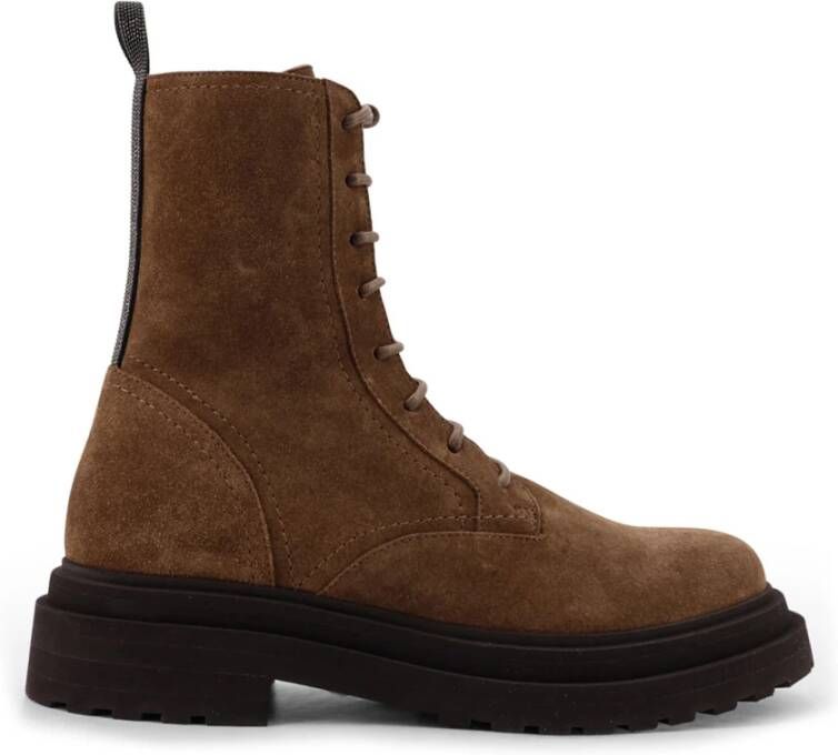Brunello Cucinelli Suède Veterschoenen met Monile Detail