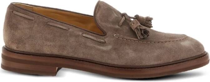 Brunello Cucinelli Tassel Loafer Beige Suède Leren Zool