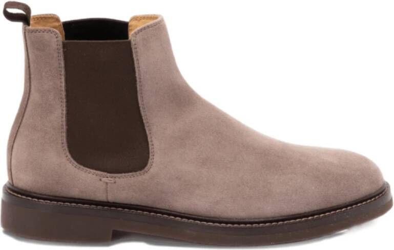 Brunello Cucinelli Taupe Suede Chelsea Laarzen