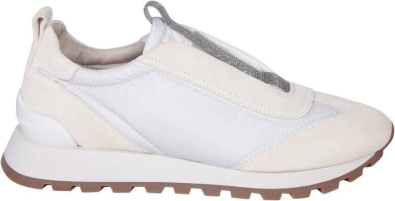 Brunello Cucinelli Witte Beaded Sneakers Aw24