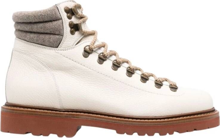 BRUNELLO CUCINELLI Witte kalfsleren sneakers White Heren