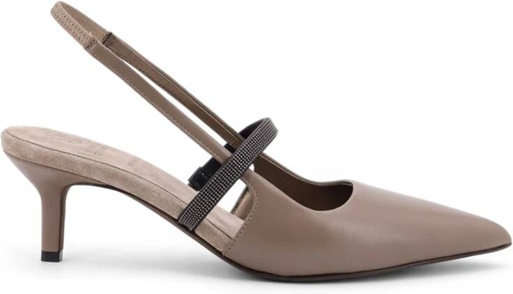 Brunello Cucinelli Witte platte schoenen met elastische band