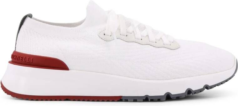 Brunello Cucinelli Witte Sneakers met Rubberen Logodetail