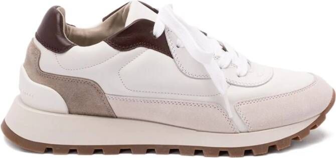 Brunello Cucinelli Witte Sneakers Veters Ronde Neus