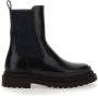 BRUNELLO CUCINELLI Zwarte Leren Elastische Zijlaarzen Black Dames - Thumbnail 1