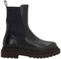 BRUNELLO CUCINELLI Zwarte Leren Elastische Zijlaarzen Black Dames - Thumbnail 5
