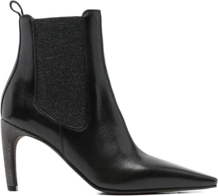 Brunello Cucinelli Zwarte platte schoenen Elegante stijl
