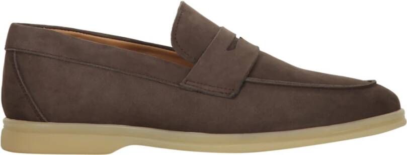 Bruno Magli Klassieke leren loafers ronde neus Brown Heren
