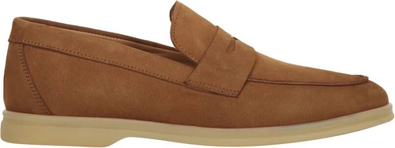 Bruno Magli Klassieke Leren Loafers Ronde Neus Brown Heren