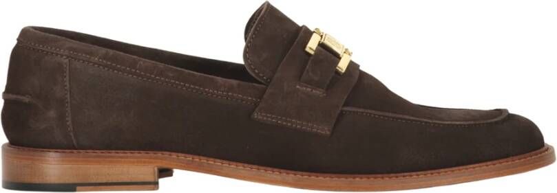 Bruno Magli Suède Kalfsleren Penny Loafers Brown Heren