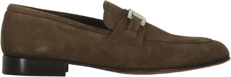 Bruno Magli Suède Kalveren Penny Loafers Green Heren