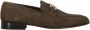 Bruno Magli Suède Kalveren Penny Loafers Green Heren - Thumbnail 1