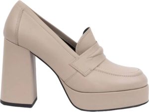 Bruno Premi Beige Leren Mocassin met 110mm Hak Beige Dames