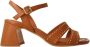 Bruno Premi Bruine leren sandalen met gouden studs - Thumbnail 1