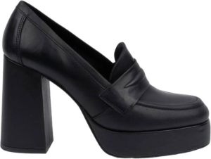 Bruno Premi Zwarte Leren Mocassin met 110mm Hak Zwart Dames