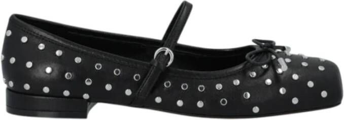 Bruno Premi Zwarte studs vierkante neus ballerina's