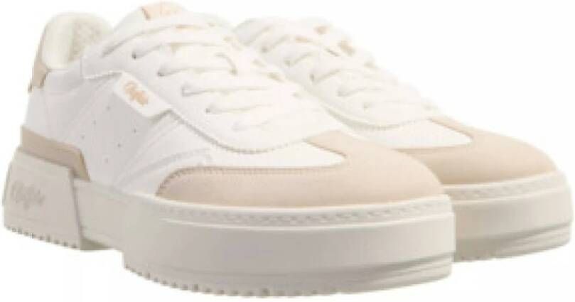 Buffalo Beige en witte sneakers voor dames