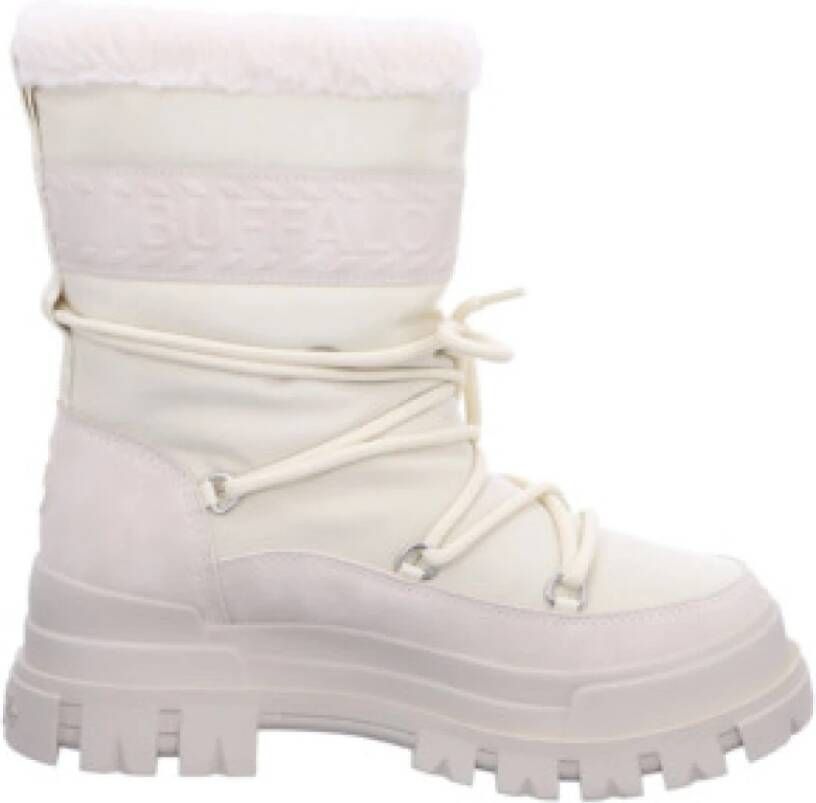 Buffalo Beige Textuur Textiel Veterschoenen