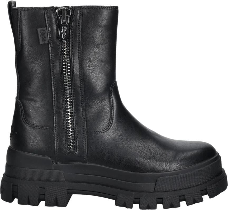 Buffalo Bikerboots Aspha Bootie Zip Plateauzolen enkellaarsjes met memory foam binnenzool