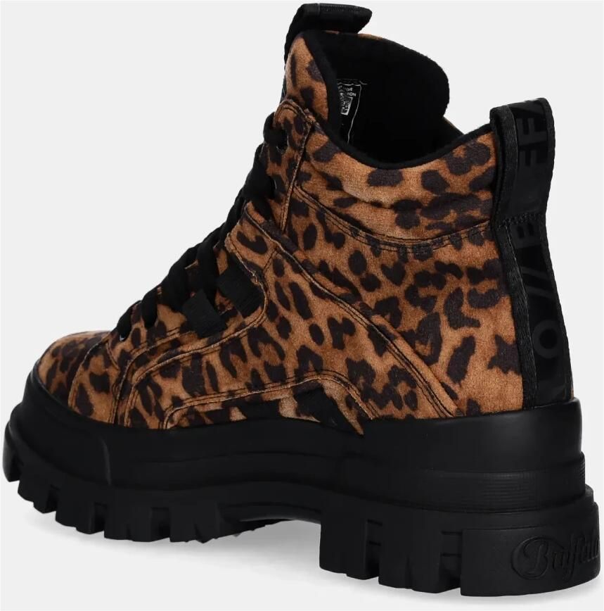 Buffalo Veterschoenen ASPHA NC MID Trendboots enkellaarsjes plateaulaarzen in leolook