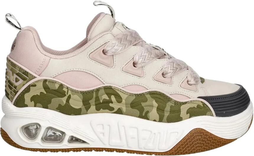 BUFFALO Sneakers laag 'Hero' grijs olijfgroen lichtlila zwart