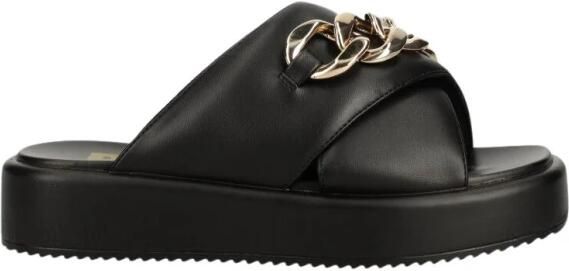 Buffalo Slippers MIA CROSS plateau zomerschoen slippers met gouden sierketting