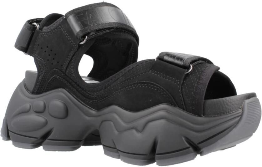 Buffalo dames plateausandaal Binary 0 zwart - Foto 3