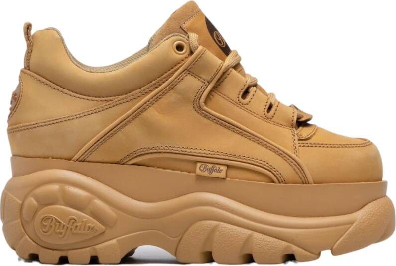 Buffalo Nubuck Leren Veters Rubberen Zool Schoen