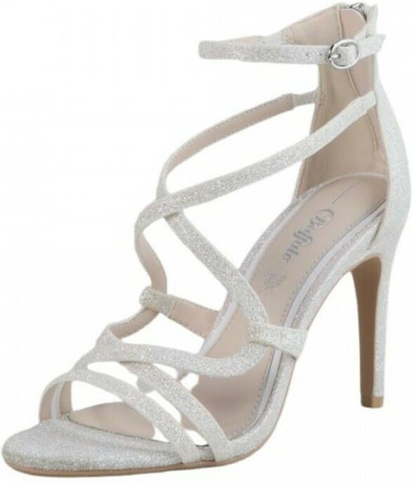 Buffalo Sequined sandals with heels Wit Dames