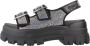 Buffalo Stijlvolle Grijze Platte Sandalen Black Dames - Thumbnail 2