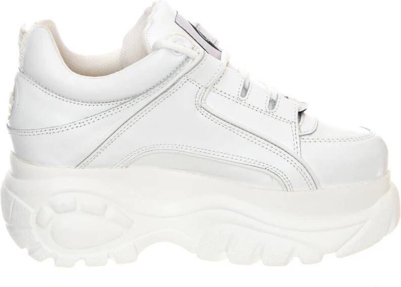 Buffalo Witte Leren Profiel Sneakers voor Vrouwen White Dames