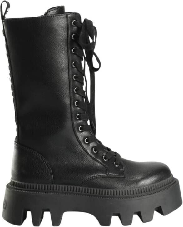 Buffalo Zwarte Veterschoenen met Hoge Top