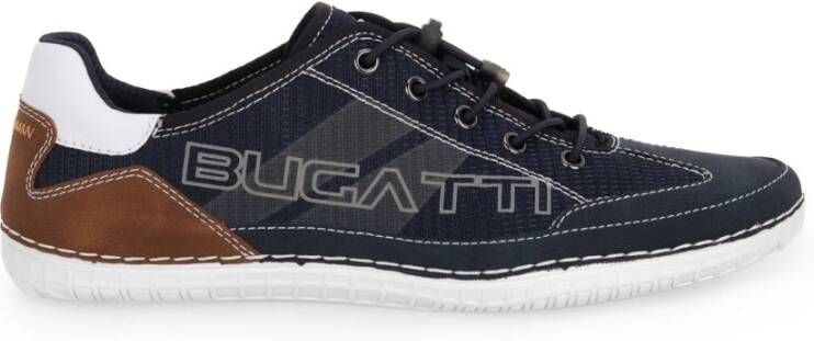 Bugatti Slip-on sneakers vrijetijdsschoen lage schoen instapper met contraststiksels en afwerkingen