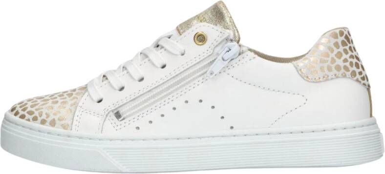 Bullboxer Witte lage sneakers met gouden accenten White Dames