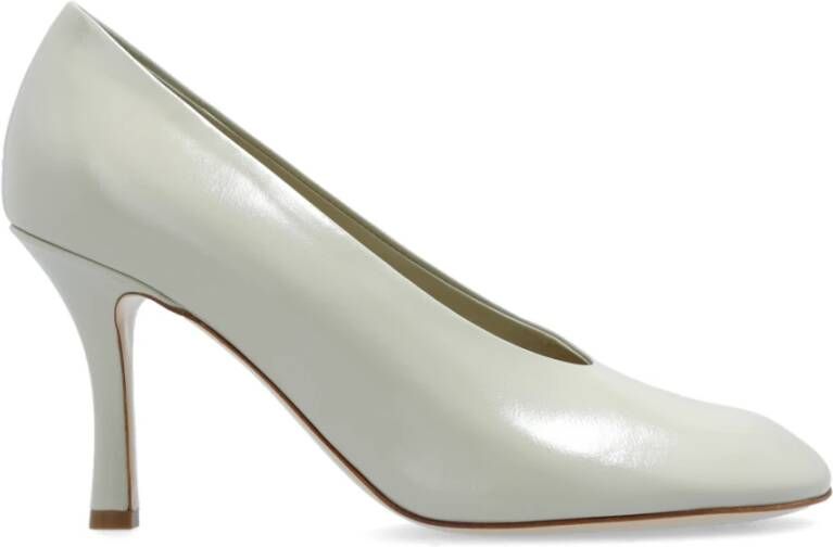 Burberry Ronde neus Stiletto hak Leren dÃ©colletÃ© White Dames