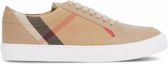 Burberry Beige House Check Lage Sneakers Beige Dames