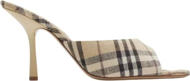 Burberry Beige Slingback Hak Sandalen